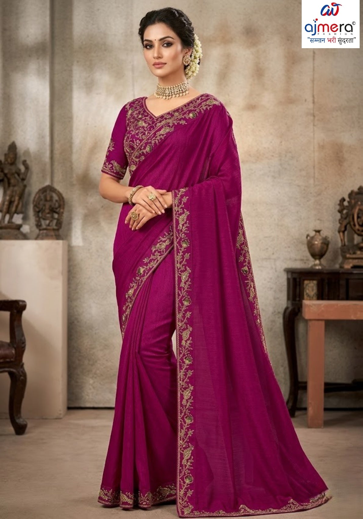 KPS-AMRUDLadies Matching Saree with Blouse Piece for Premium Ethnic and Traditional Wear | KPS-AMRUD