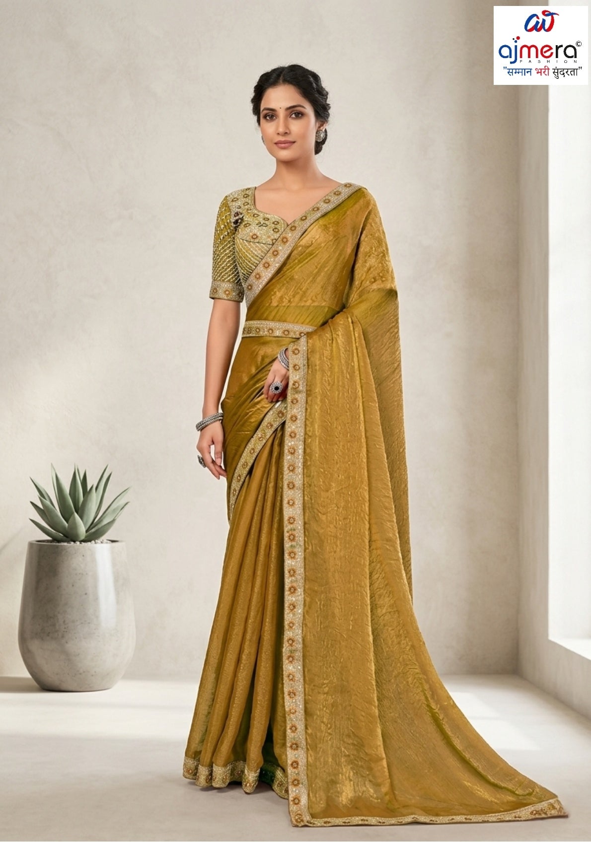 Party Wear Matching Saree with Blouse Piece for Premium Ethnic and Traditional Wear | KPS-MOTOROLA