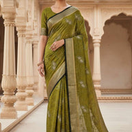 Printed Matching Saree with Blouse Piece for Premium Ethnic and Traditional Wear | SBV-HD-1077