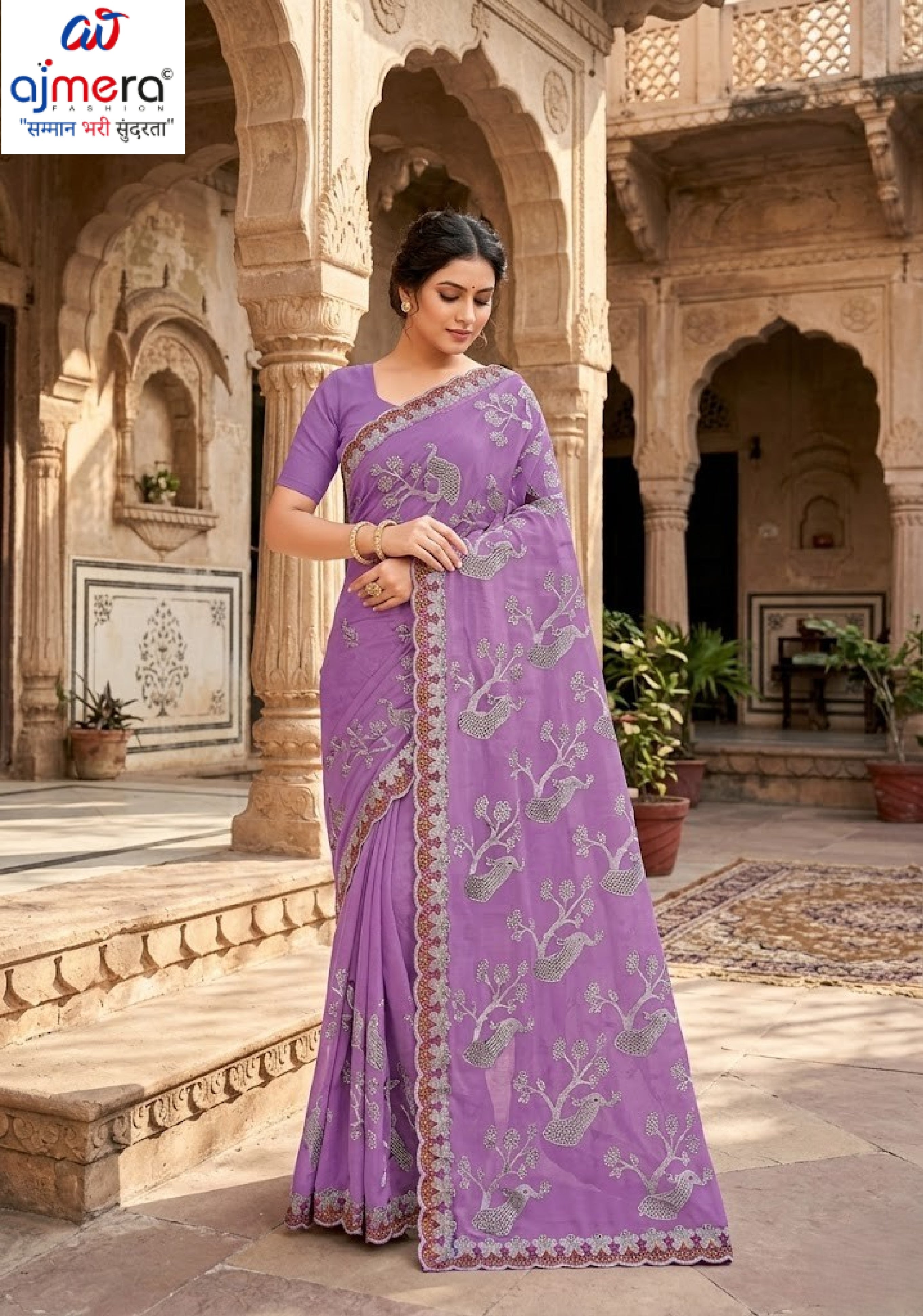 Ethnic Matching Saree with Blouse Piece for Premium Ethnic and Traditional Wear | MTE-GARDEN PEACOCK
