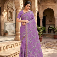 Ethnic Matching Saree with Blouse Piece for Premium Ethnic and Traditional Wear | MTE-GARDEN PEACOCK