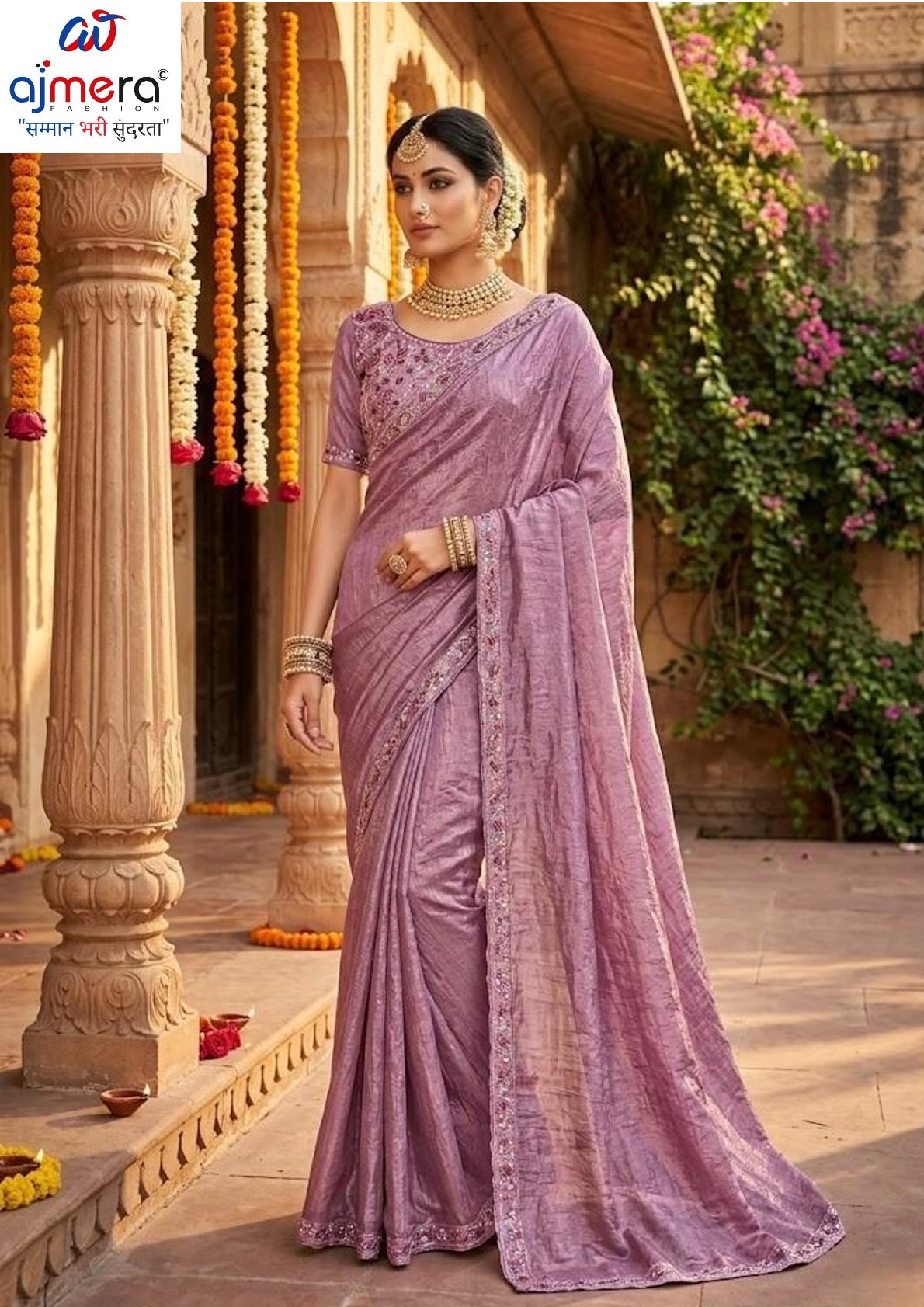 Printed Matching Saree with Blouse Piece for Premium Ethnic and Traditional Wear | KPS-FARZANA
