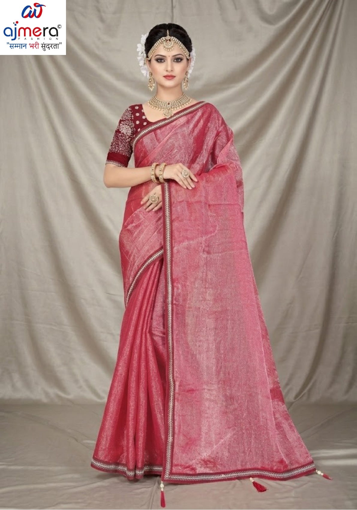 Embroidered Fancy Saree with Blouse Piece for Premium Ethnic and Traditional Wear | SMM-8728