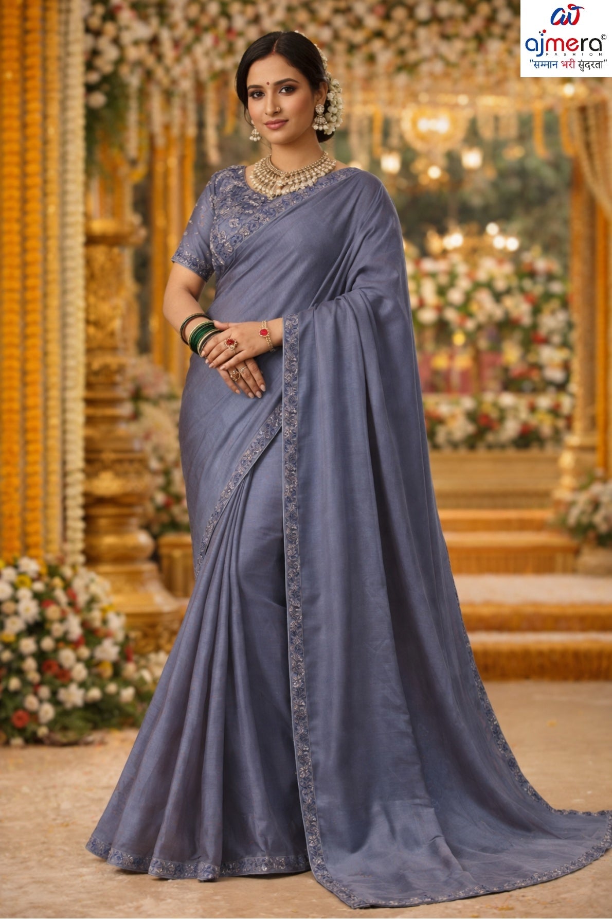 Designer Matching Saree with Blouse Piece for Premium Ethnic and Traditional Wear | KPS-MANGO