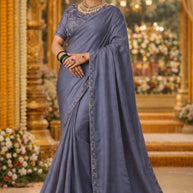 Designer Matching Saree with Blouse Piece for Premium Ethnic and Traditional Wear | KPS-MANGO