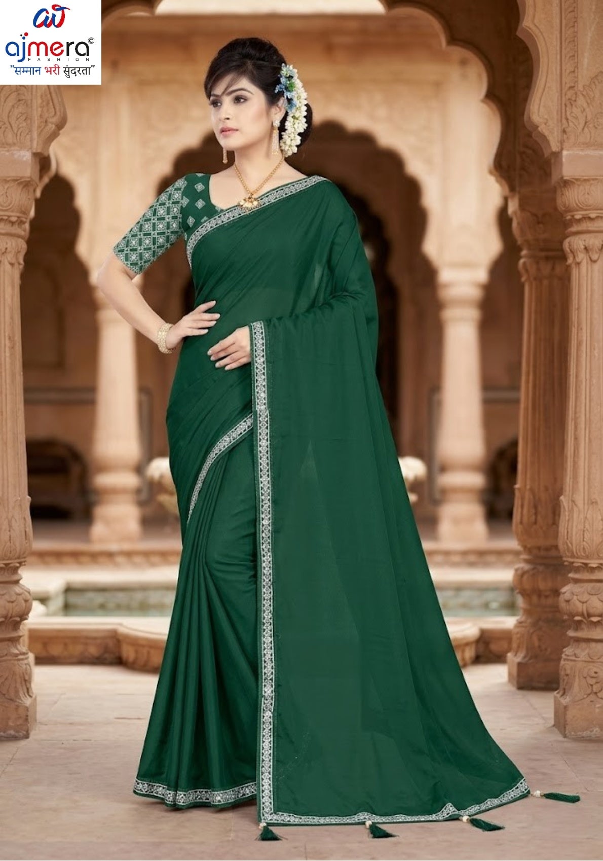 Party Wear Matching Saree with Blouse Piece for Premium Ethnic and Traditional Wear | SMM-8745