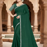 Party Wear Matching Saree with Blouse Piece for Premium Ethnic and Traditional Wear | SMM-8745