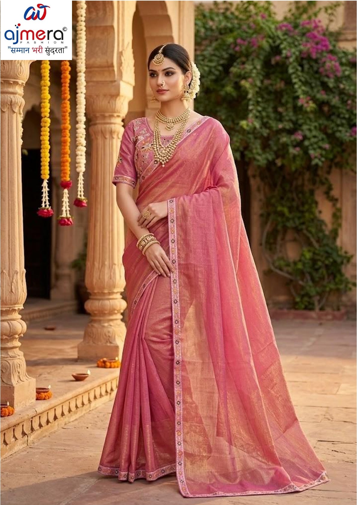 Synthetic Matching Saree with Blouse Piece for Premium Ethnic and Traditional Wear | KPS-SOUL