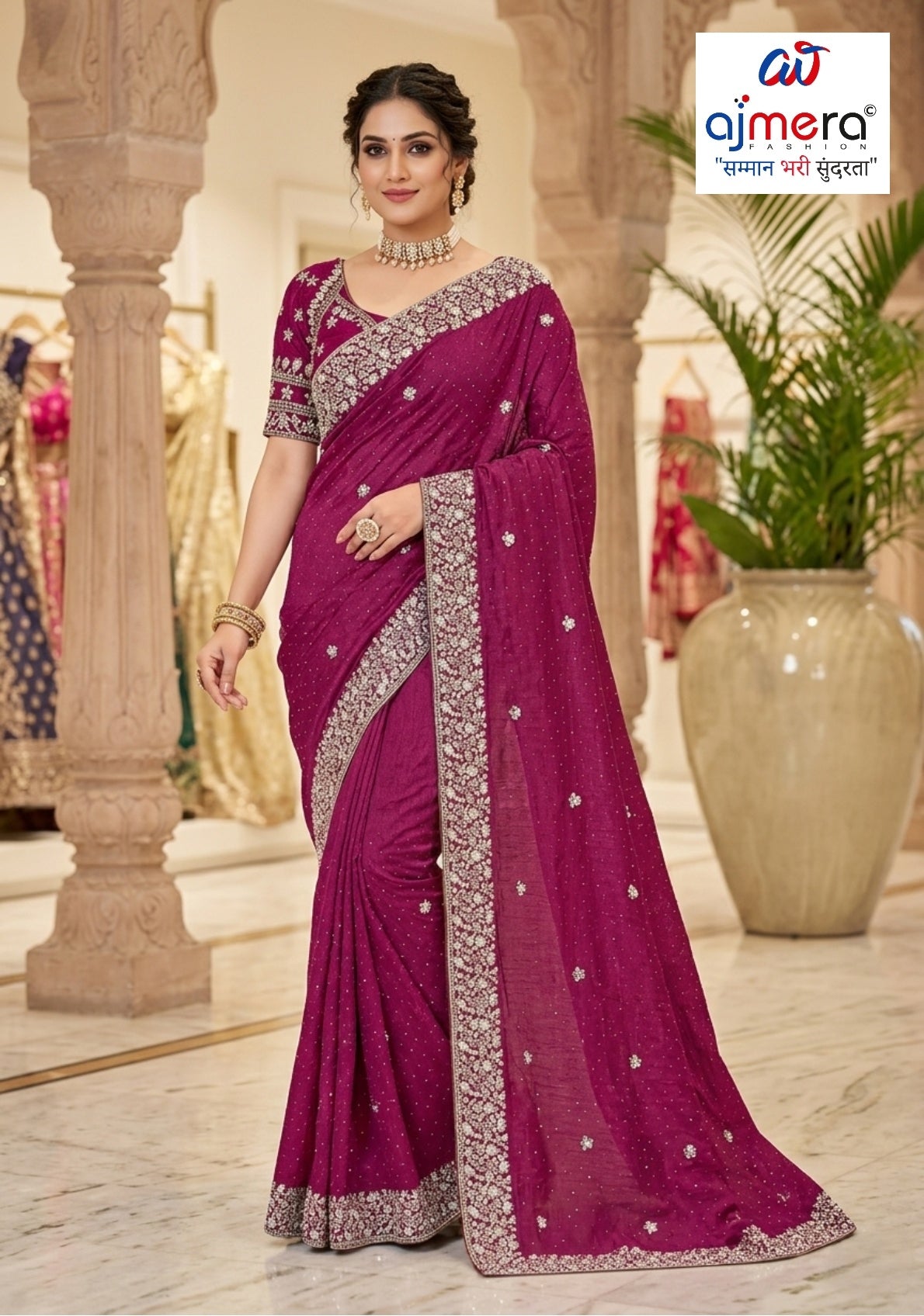 Dyed Saree with Blouse Piece for Premium Ethnic and Traditional Wear | MKM-VASUKI