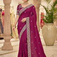 Dyed Saree with Blouse Piece for Premium Ethnic and Traditional Wear | MKM-VASUKI