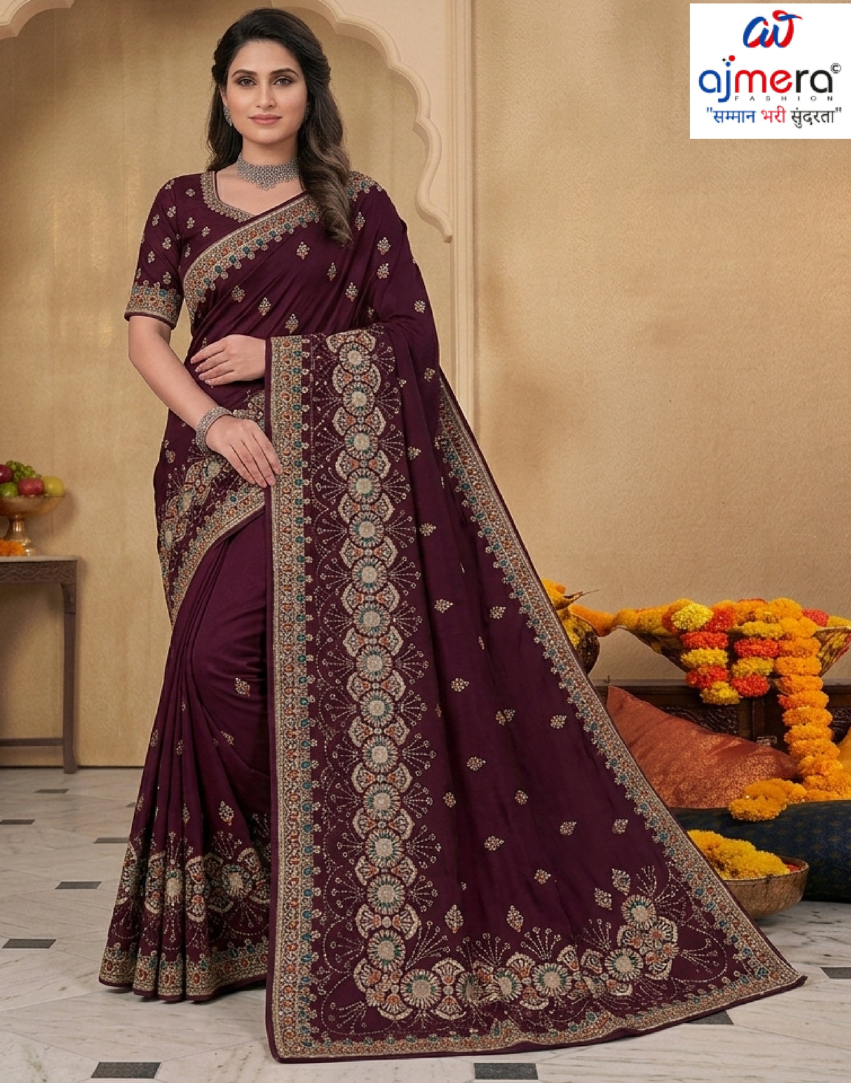 Ethnic Matching Saree with Blouse Piece for Premium Ethnic and Traditional Wear | TUL-RISTA