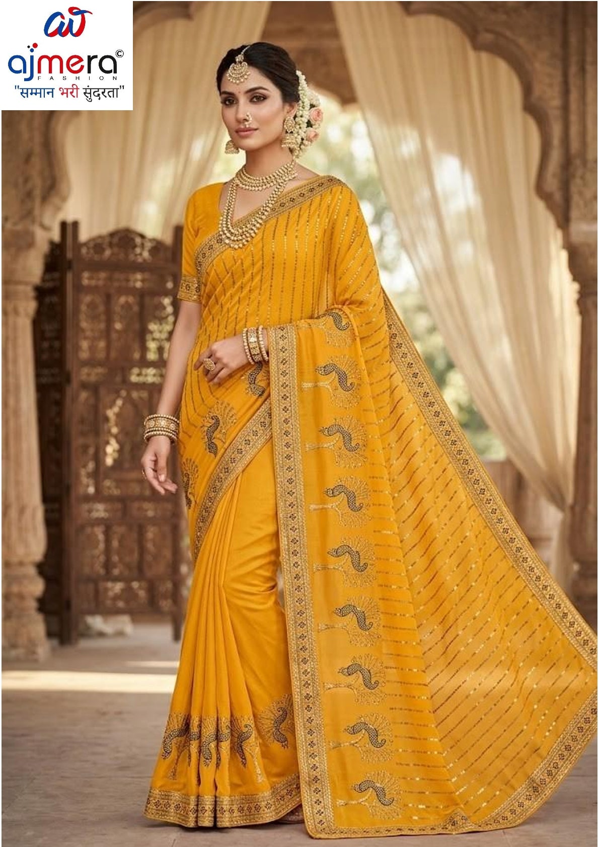 Embroidered Fancy Saree with Blouse Piece for Premium Ethnic and Traditional Wear | MTE-QUEEN VASUNDHARA