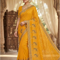 Embroidered Fancy Saree with Blouse Piece for Premium Ethnic and Traditional Wear | MTE-QUEEN VASUNDHARA