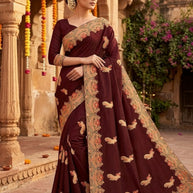 Dyed Saree with Blouse Piece for Premium Ethnic and Traditional Wear | MKM-DIVISHA