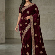 Matching Saree with Blouse Piece for Premium Ethnic and Traditional Wear | MTE-KASHMIRI HUB