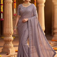 Embroidered Fancy Saree with Blouse Piece for Premium Ethnic and Traditional Wear | KPS-MOGAMBO