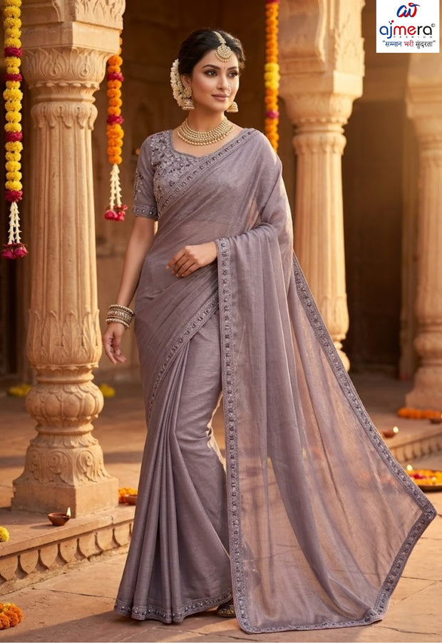 Embroidered Fancy Saree with Blouse Piece for Premium Ethnic and Traditional Wear | KPS-MOGAMBO