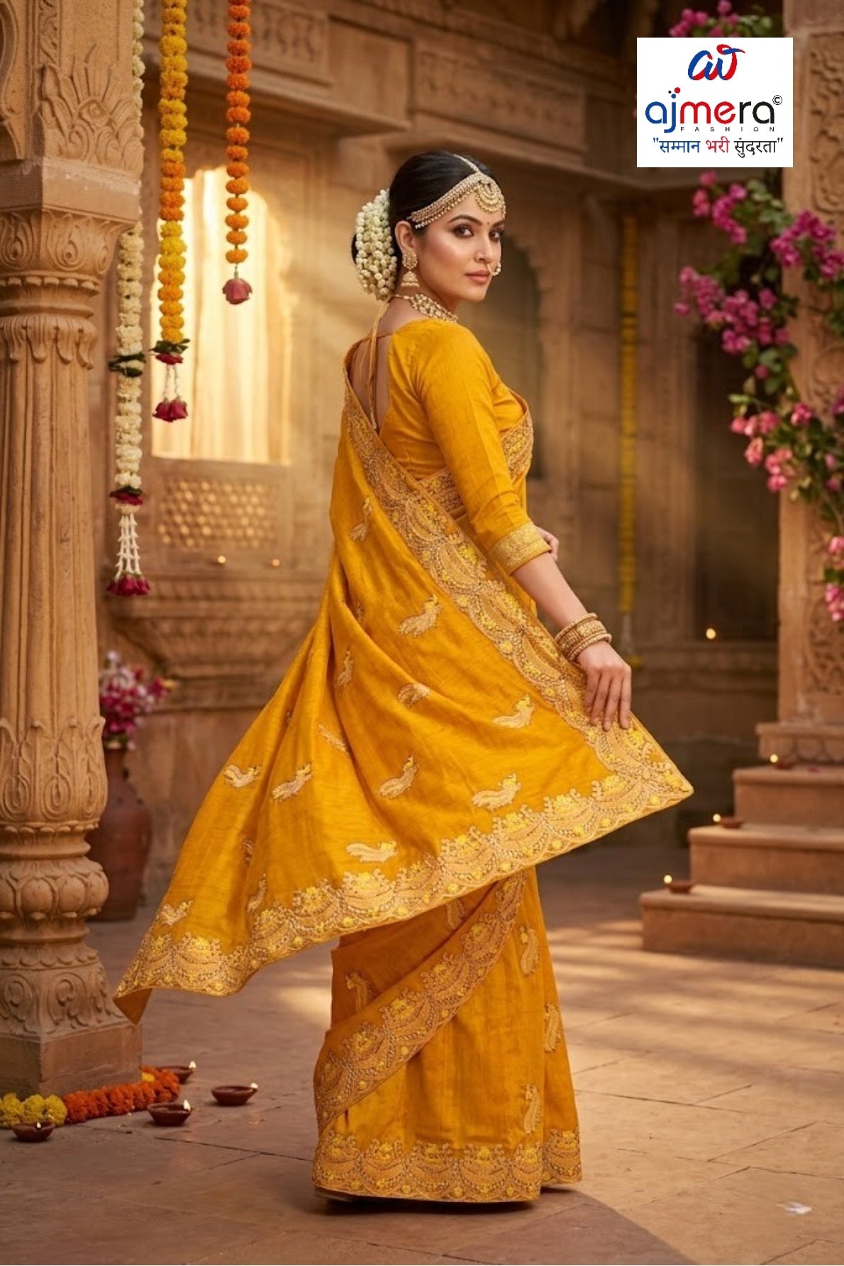 Dyed Saree with Blouse Piece for Premium Ethnic and Traditional Wear | MKM-DIVISHA