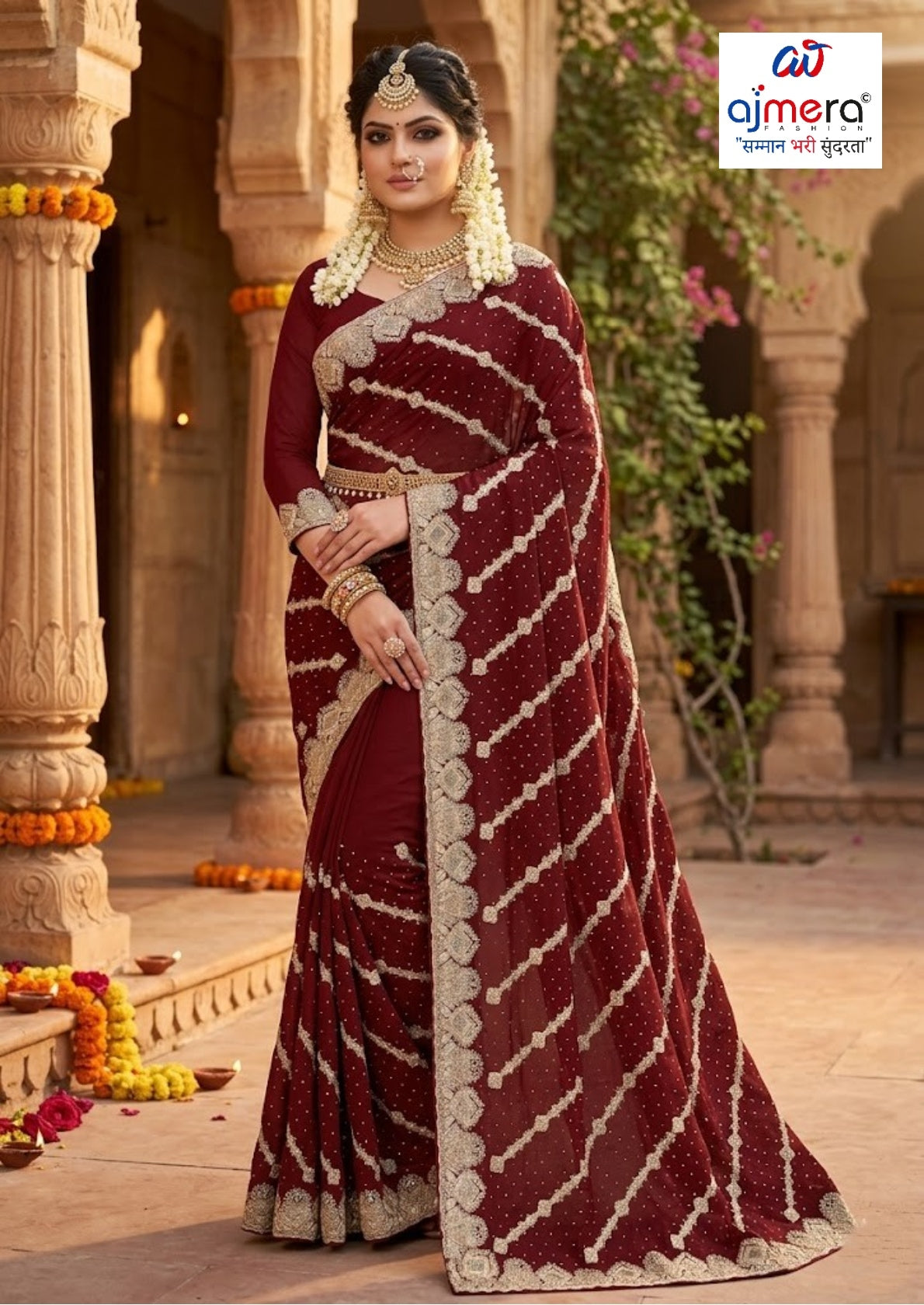 Designer Matching Saree with Blouse Piece for Premium Ethnic and Traditional Wear | VKM-IDEAL