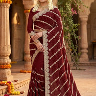 Designer Matching Saree with Blouse Piece for Premium Ethnic and Traditional Wear | VKM-IDEAL