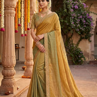 Ladies Matching Saree with Blouse Piece for Premium Ethnic and Traditional Wear | KPS-MARIGOLD