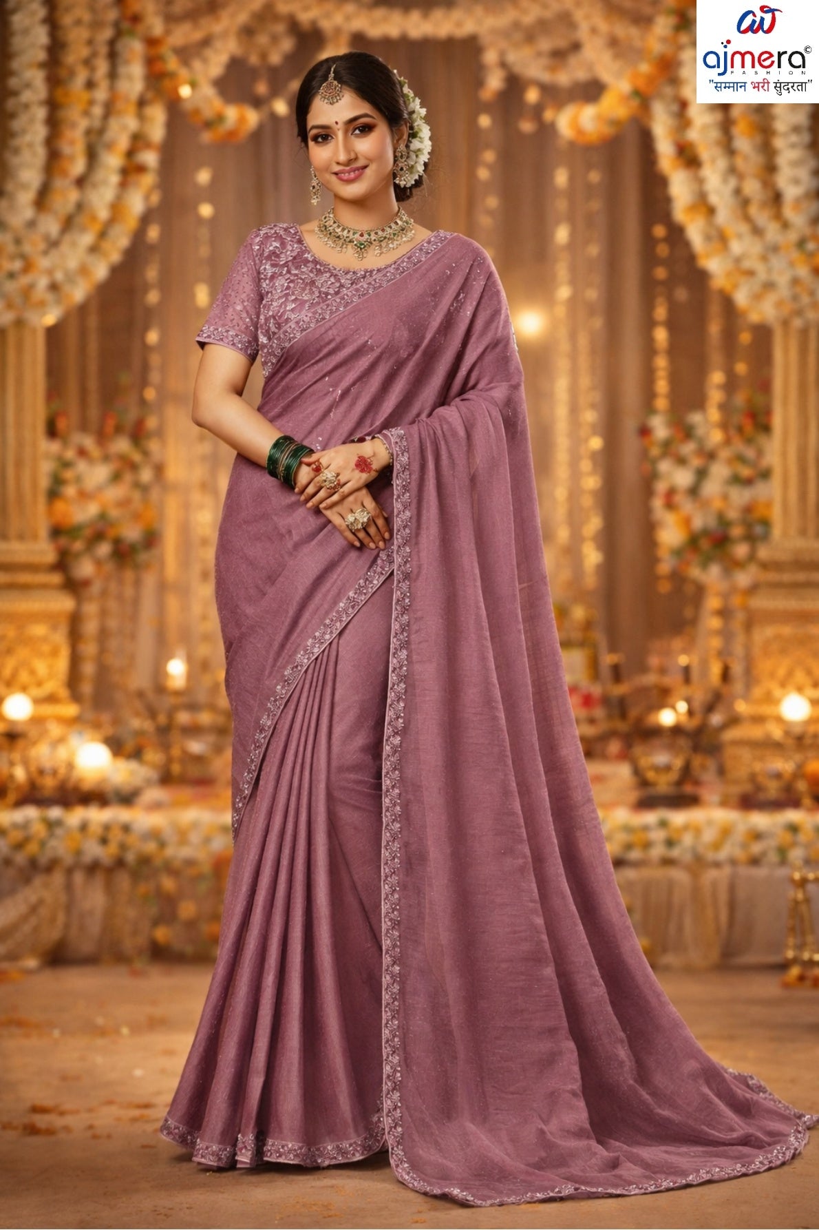 Designer Matching Saree with Blouse Piece for Premium Ethnic and Traditional Wear | KPS-MANGO