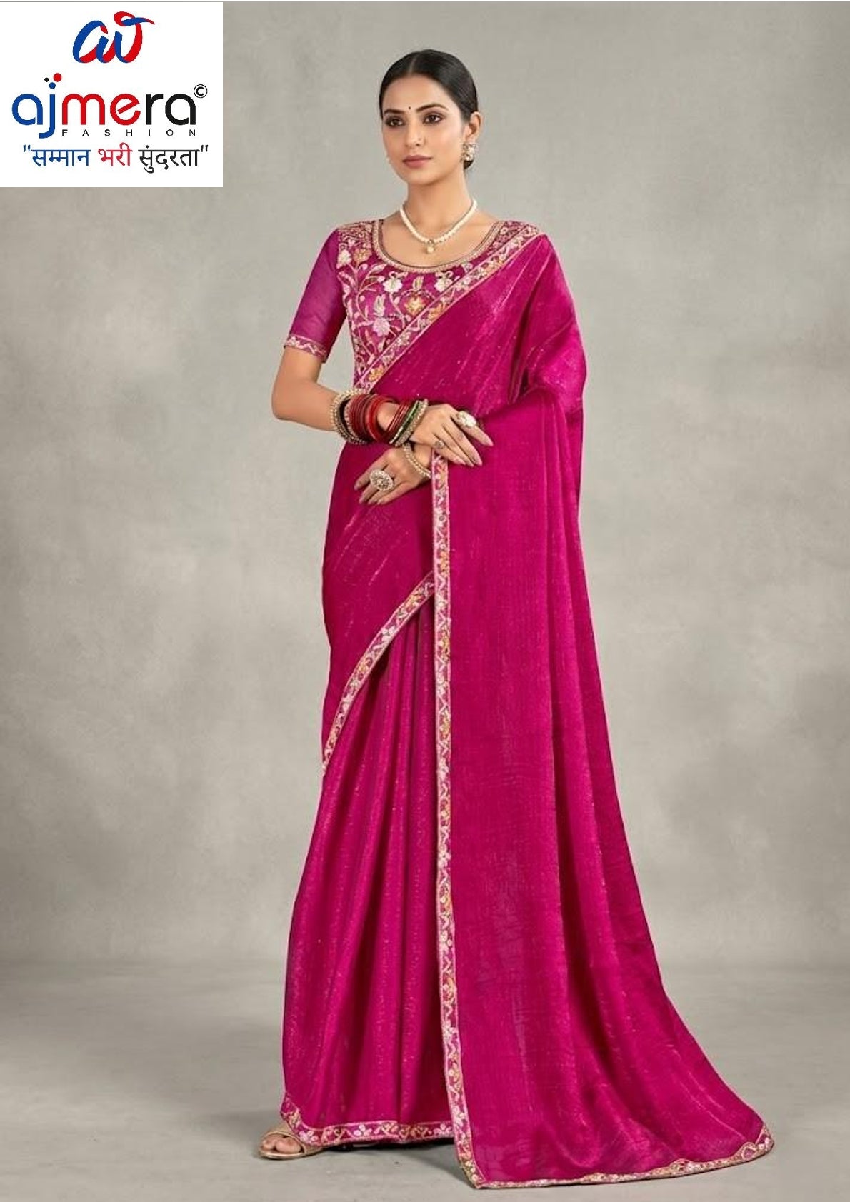 Party Wear Matching Saree with Blouse Piece for Premium Ethnic and Traditional Wear | KPS-BADAM