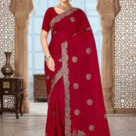 Synthetic Matching Saree with Blouse Piece for Premium Ethnic and Traditional Wear | MTE-GOLDEN FEATHER