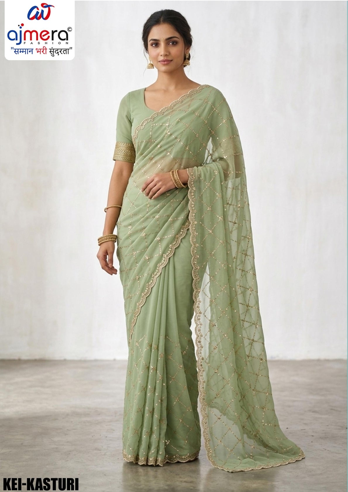 Ethnic Matching Saree with Blouse Piece for Premium Ethnic and Traditional Wear | KEI-KASTURI