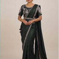 Synthetic Matching Saree with Blouse Piece for Premium Ethnic and Traditional Wear | KUH-MONDAY