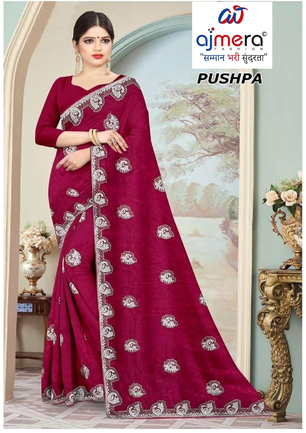 Fancy Matching Saree with Blouse Piece for Premium Ethnic and Traditional Wear | MKM-PUSHPA