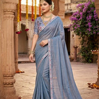 Printed Matching Saree with Blouse Piece for Premium Ethnic and Traditional Wear | KPS-TENDULKAR