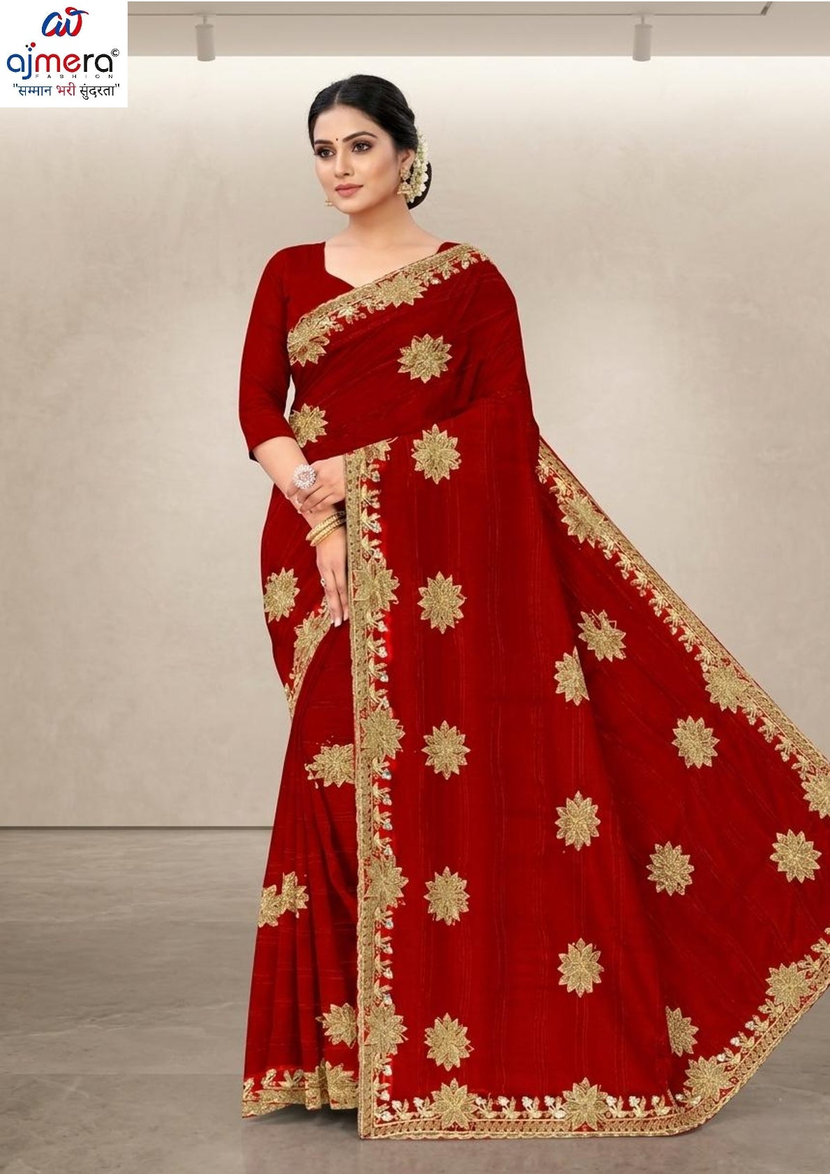 Ethnic Matching Saree with Blouse Piece for Premium Ethnic and Traditional Wear | VKM-SANGEMARMAR