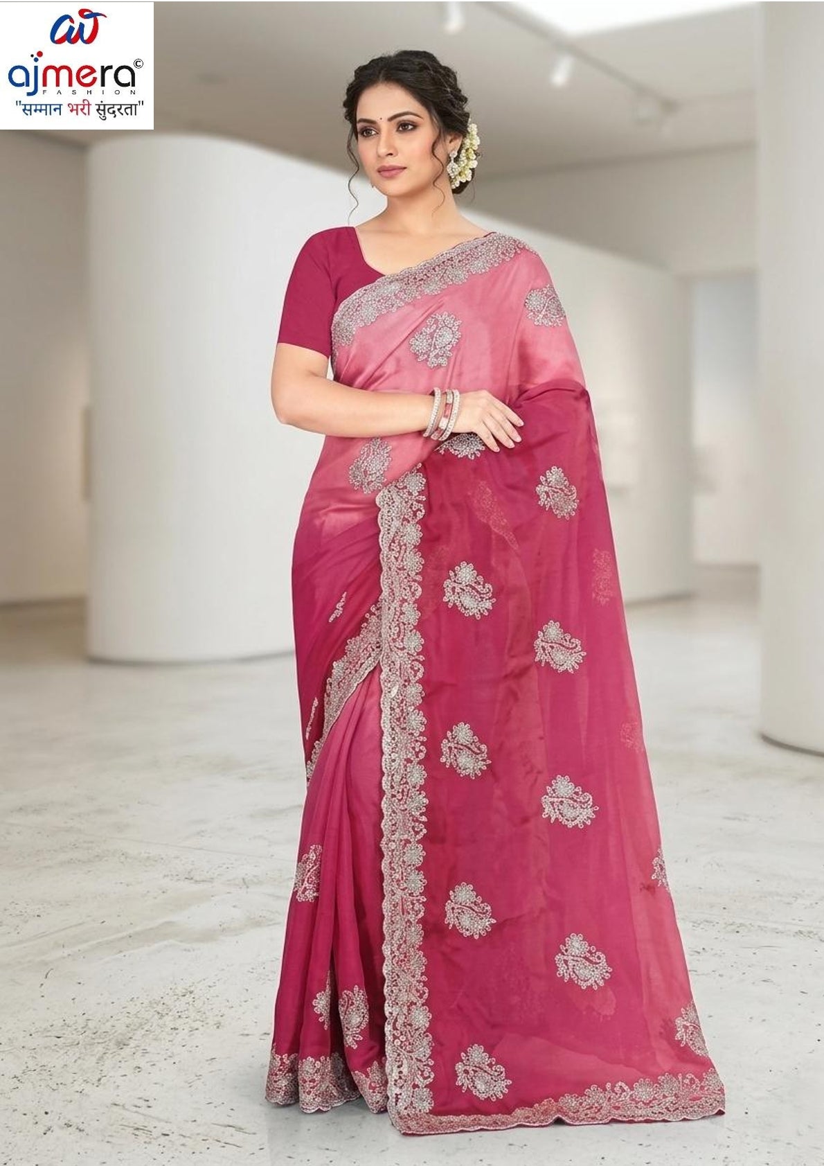 Ethnic Matching Saree with Blouse Piece for Premium Ethnic and Traditional Wear | MTE-SUNDAR CHHAVI
