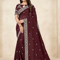 Dyed Saree with Blouse Piece for Premium Ethnic and Traditional Wear | MKM-VASUKI