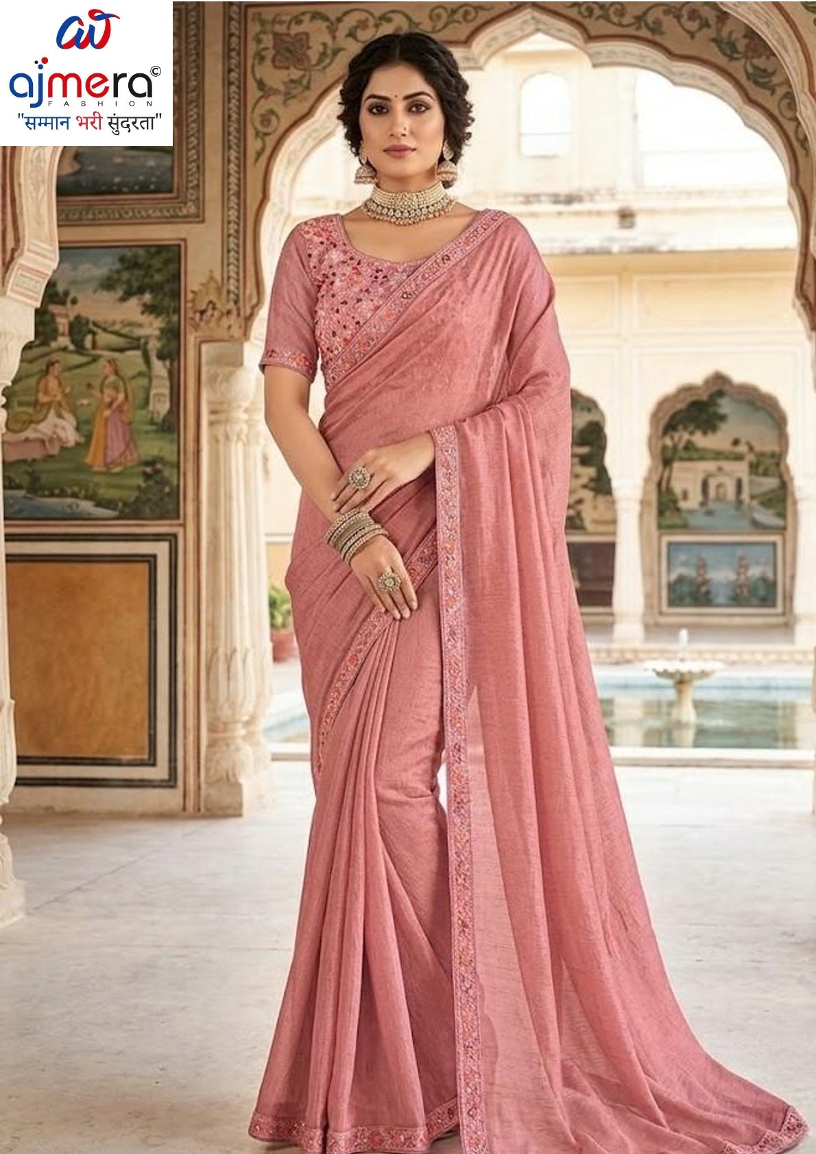 Printed Matching Saree with Blouse Piece for Premium Ethnic and Traditional Wear | KPS-FARZANA