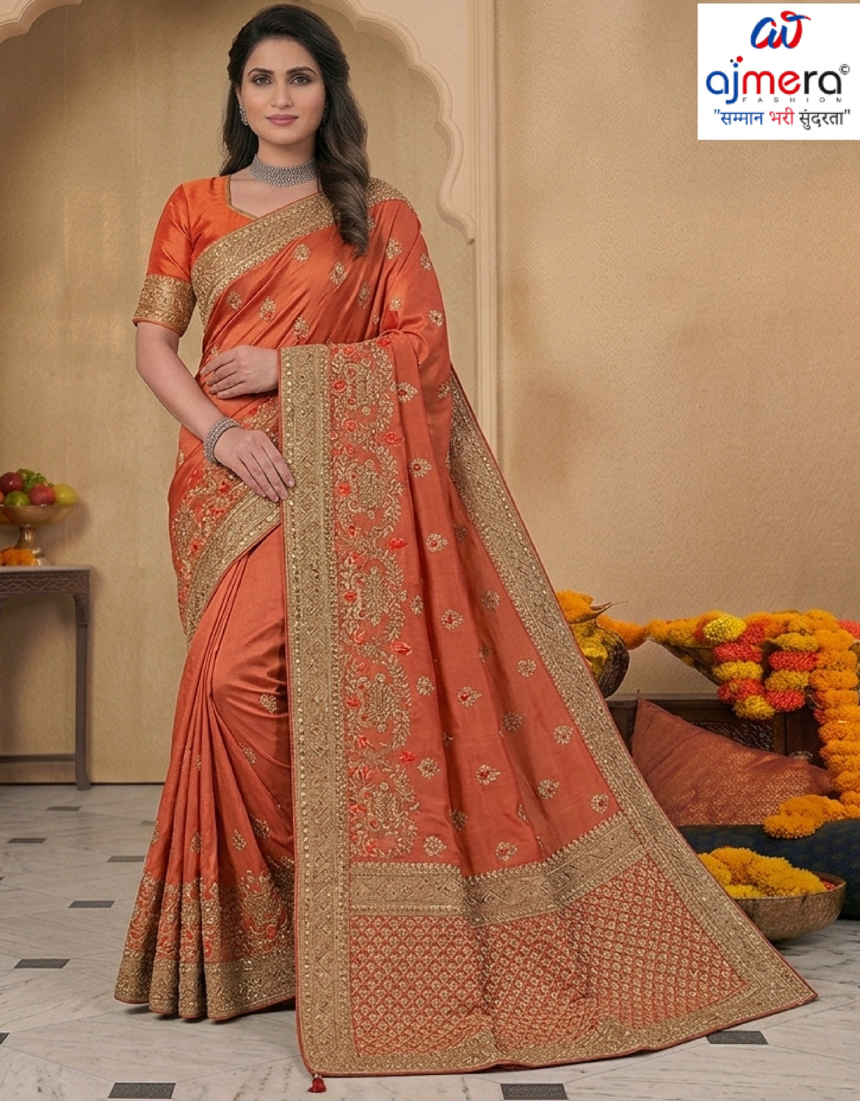 Ethnic Matching Saree with Blouse Piece for Premium Ethnic and Traditional Wear | TUL-RISTA