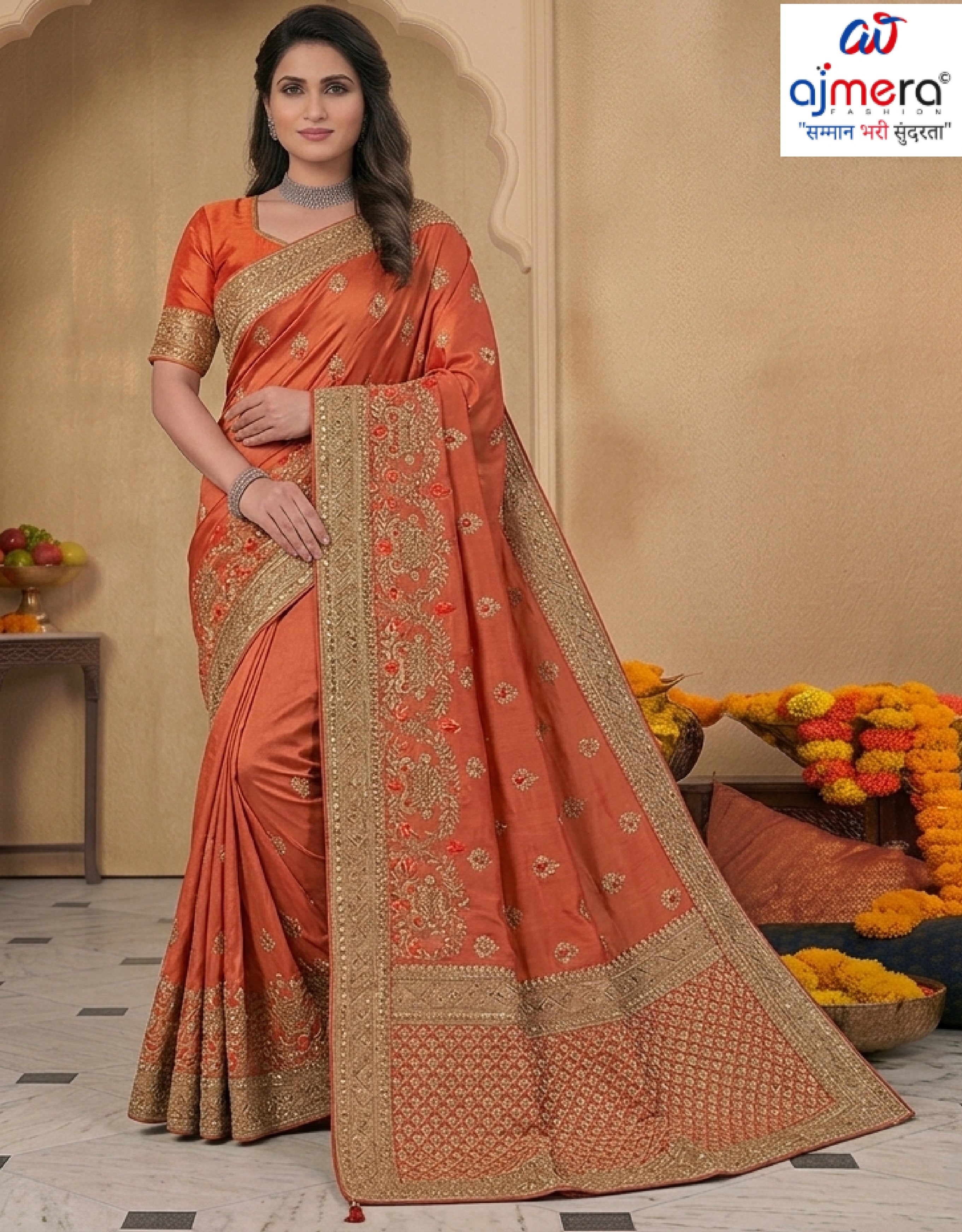 Ethnic Matching Saree with Blouse Piece for Premium Ethnic and Traditional Wear | TUL-RISTA