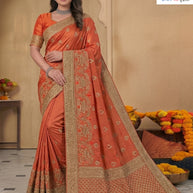 Ethnic Matching Saree with Blouse Piece for Premium Ethnic and Traditional Wear | TUL-RISTA