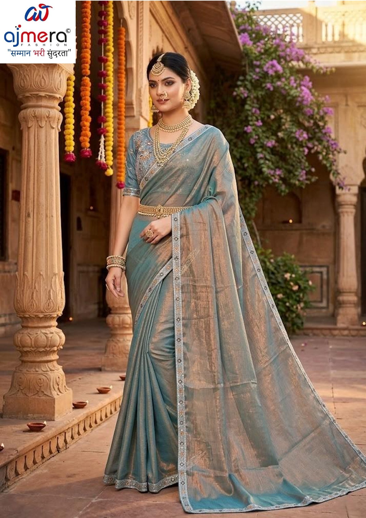 Synthetic Matching Saree with Blouse Piece for Premium Ethnic and Traditional Wear | KPS-SOUL