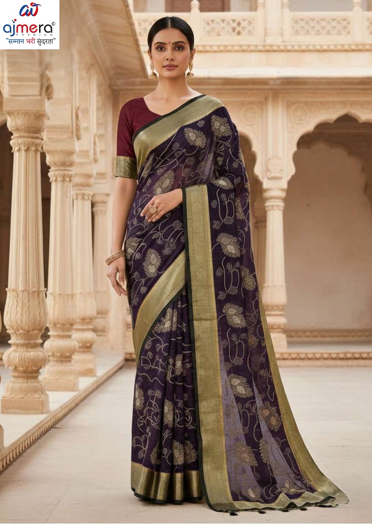 Printed Matching Saree with Blouse Piece for Premium Ethnic and Traditional Wear | SBV-HD-1077
