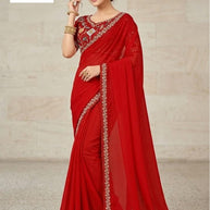 Ladies Matching Saree with Blouse Piece for Premium Ethnic and Traditional Wear | PRM-KROMI