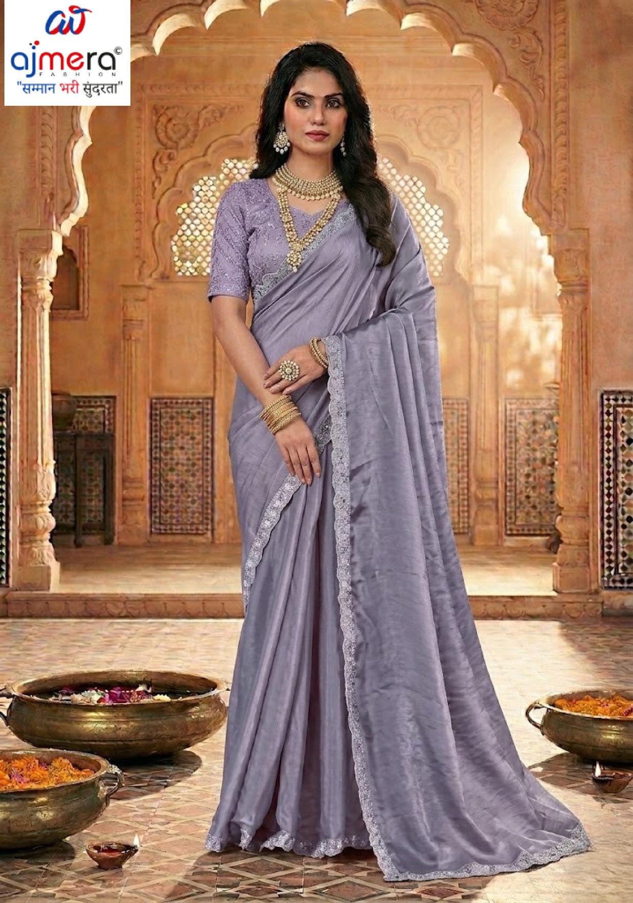 Printed Matching Saree with Blouse Piece for Premium Ethnic and Traditional Wear | KPS-MIRROR