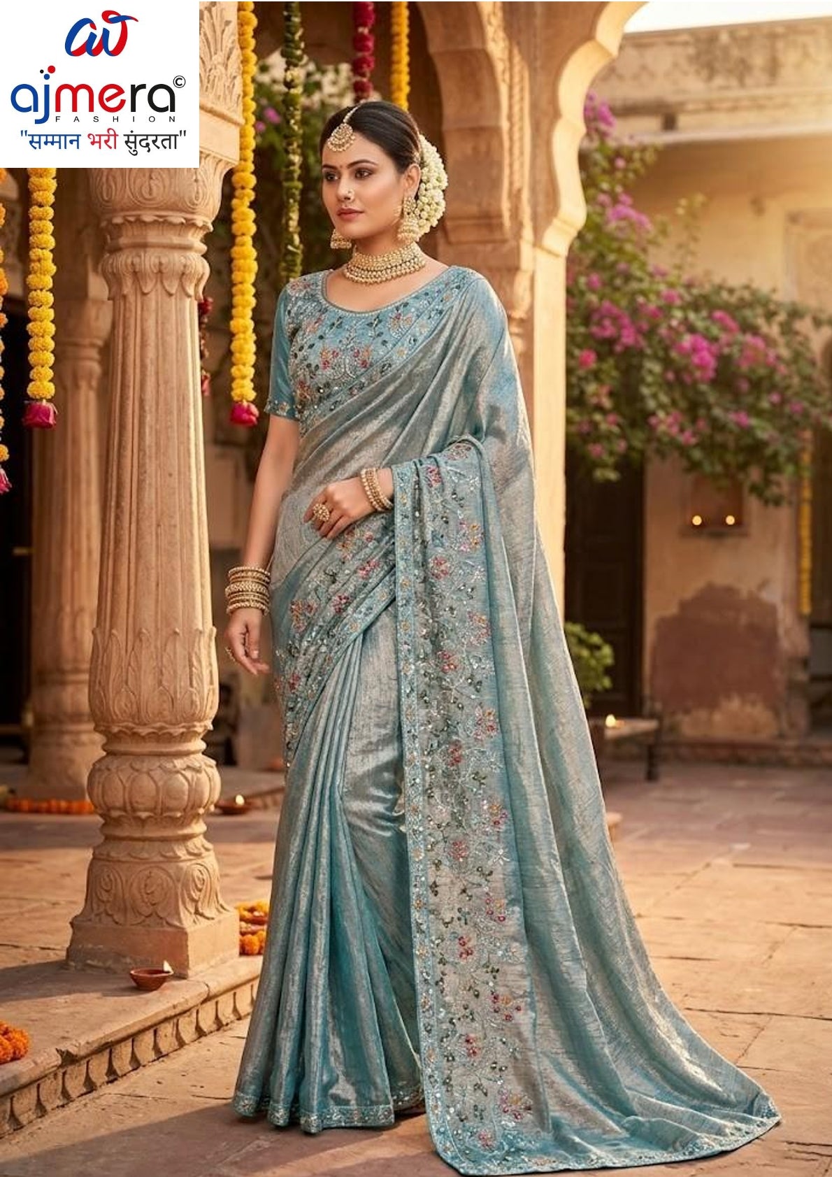 Printed Matching Saree with Blouse Piece for Premium Ethnic and Traditional Wear | KPS-FARZANA