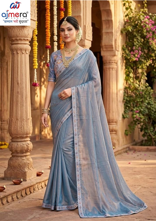 Synthetic Matching Saree with Blouse Piece for Premium Ethnic and Traditional Wear | KPS-SOUL