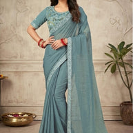 Dyed Saree with Blouse Piece for Premium Ethnic and Traditional Wear | PRM-COBRA