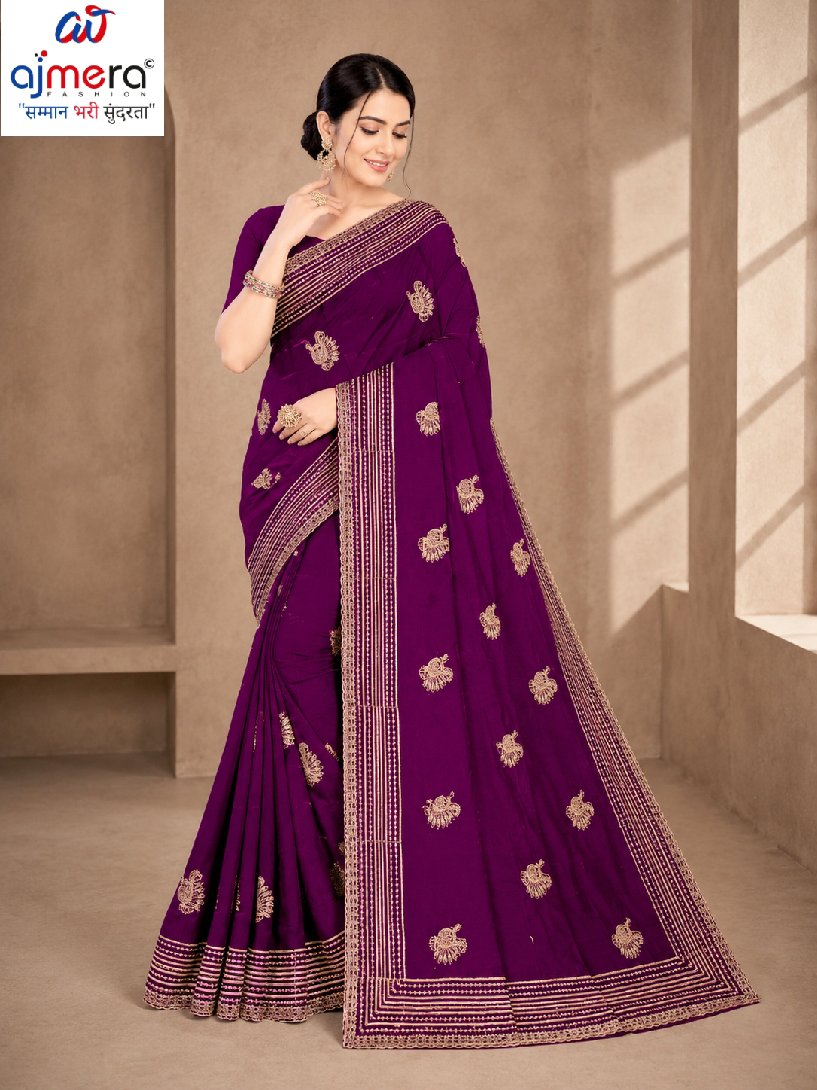 Dyed Fancy Matching Saree with Blouse Piece for Premium Ethnic and Traditional Wear | VKM-TOP GUN