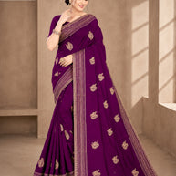 Dyed Fancy Matching Saree with Blouse Piece for Premium Ethnic and Traditional Wear | VKM-TOP GUN