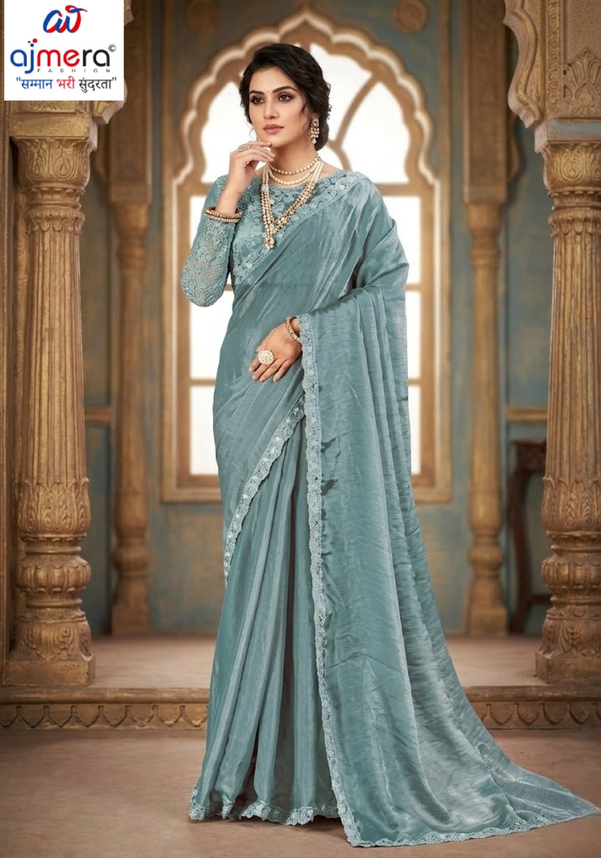 Printed Matching Saree with Blouse Piece for Premium Ethnic and Traditional Wear | KPS-MIRROR