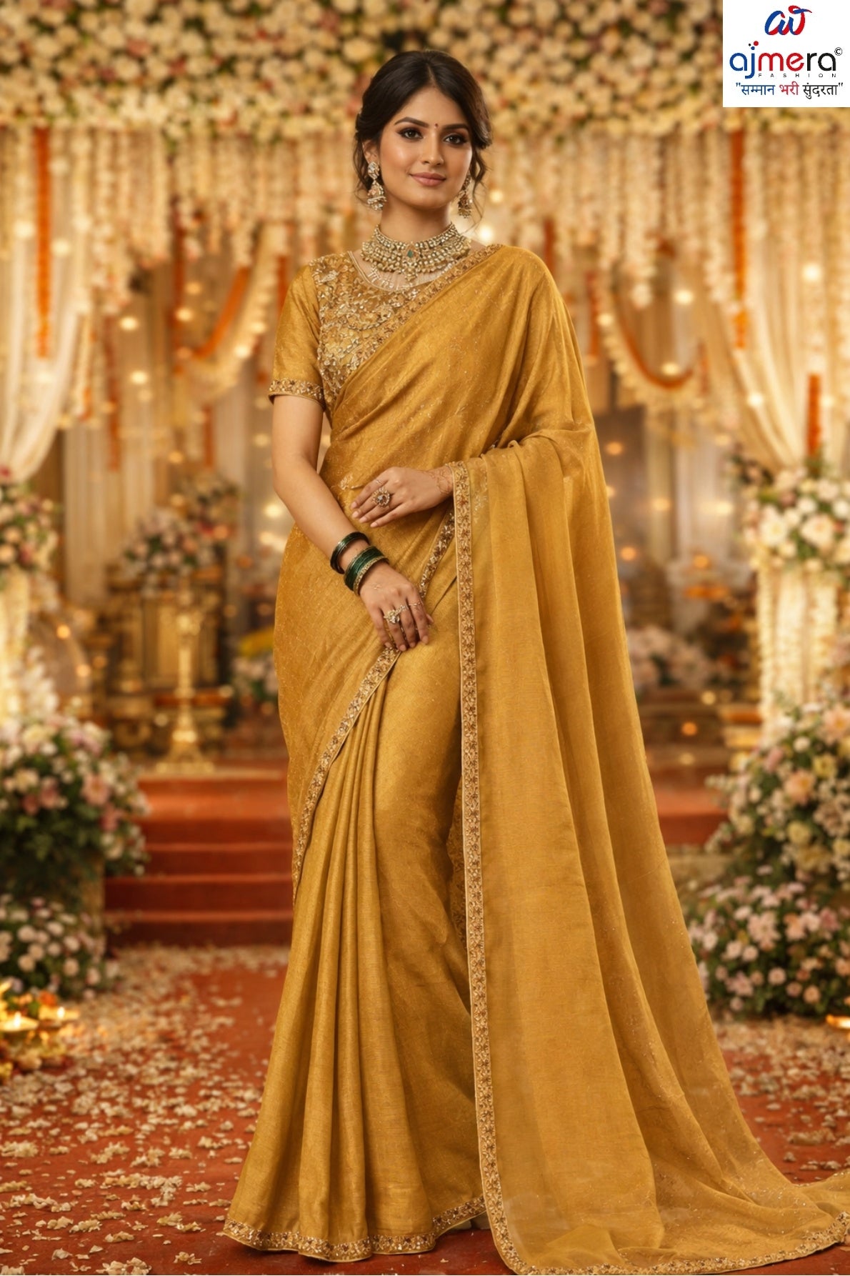 Designer Matching Saree with Blouse Piece for Premium Ethnic and Traditional Wear | KPS-MANGO